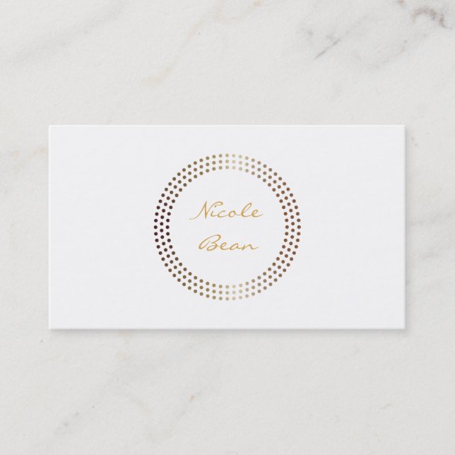Dotted Gold Circles Moderne Dots Business Card Visitenkarte (Vorderseite)