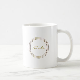 Dotted Gold Circles Moderne Dots Coffee Tasse