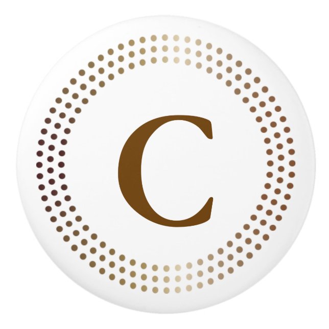 Dotted Gold Circles Moderne Dots Glam Dekoration Keramikknauf (Vorderseite)