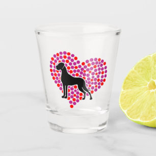 Dotted Heart Dogge Glas