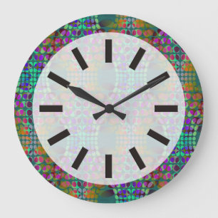 Dotted Orgeordnete Chaos Wallpaper farbig Große Wanduhr