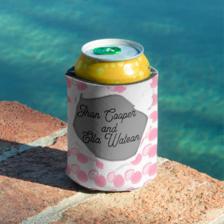 Dotted pink pastel aesthetic weeding can cooler dosenkühler