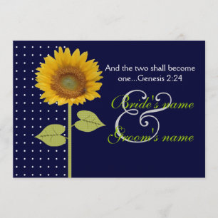Dotted Sunflower 3 Hochzeit Einladung