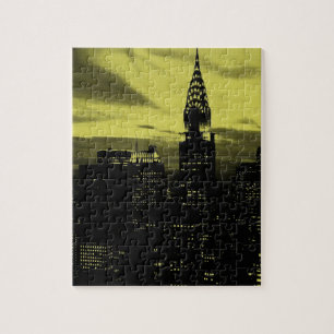 Dotted Yellow Black New York City Puzzle
