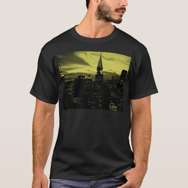 Dotted Yellow Black New York City T-Shirt (Vorderseite)