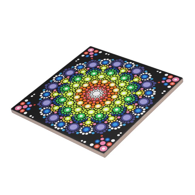 Dotter Mandala Retro Hippie Dots Fliese (Seite)