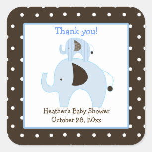 Dottie Elefant-(blaue) quadratische Quadratischer Aufkleber