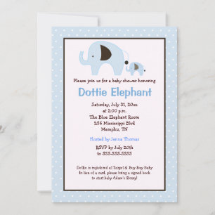 Dottie Elephant (Light Blue) Kinderdusche lädt ein Einladung