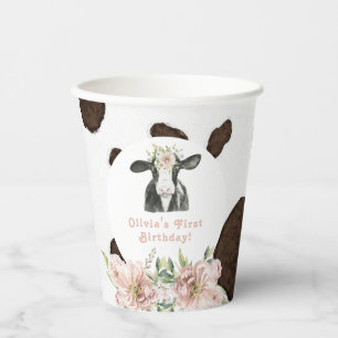 DOTTIE Heilige Kuh Niedliche Blumenfarm 1. Geburts Pappbecher