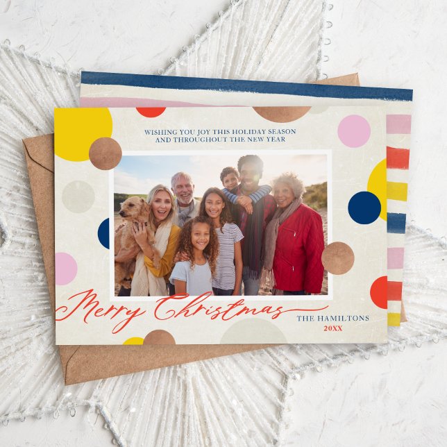 Dottie Merry Christmas Family Foto Feiertagskarte (Von Creator hochgeladen)