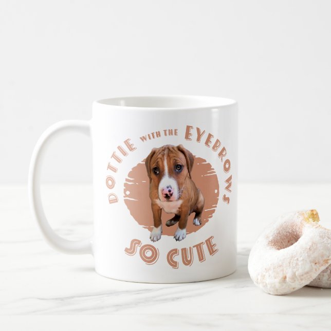 Dottie mit den Augenbrauen so Niedliche Haustiere Kaffeetasse (Mit Donut)