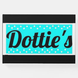 Dottie's Store Logo Guest Book (Black & Aqua) Gästebuch