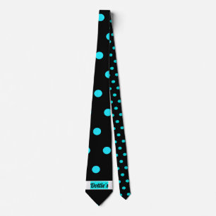 Dottie's Store Logo Polka Dot Neck Tie (Schwarz) Krawatte