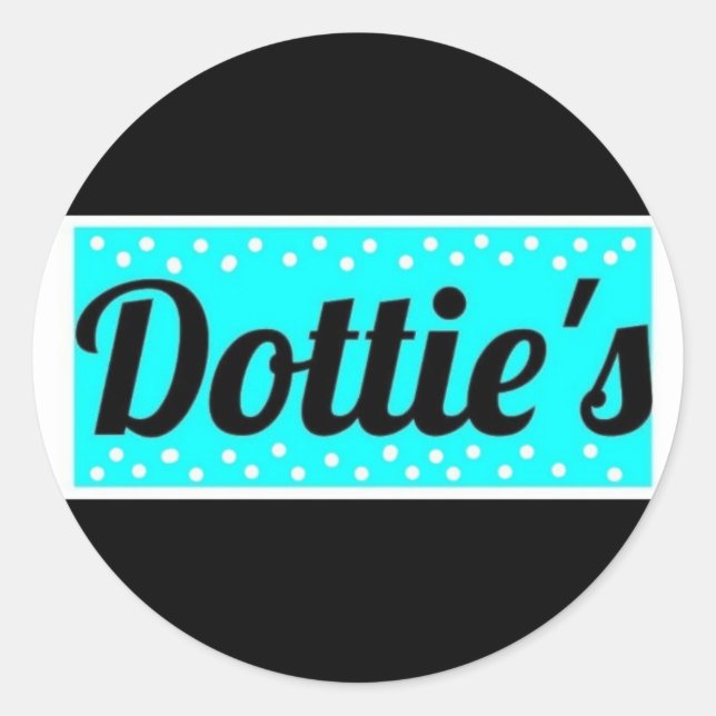 Dottie's Store Logo Polka Dot Round Stickers (Vorderseite)