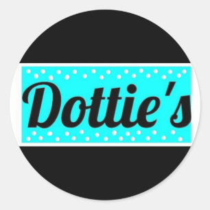 Dottie's Store Logo Punkte-Runde Aufkleber 