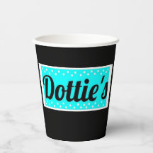 Dottie's Store Logopapier Cups (Schwarz & Aqua)