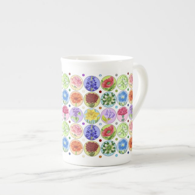Dotty Birth Blume und Gem Bone China Tasse (Vorderseite Rechts)