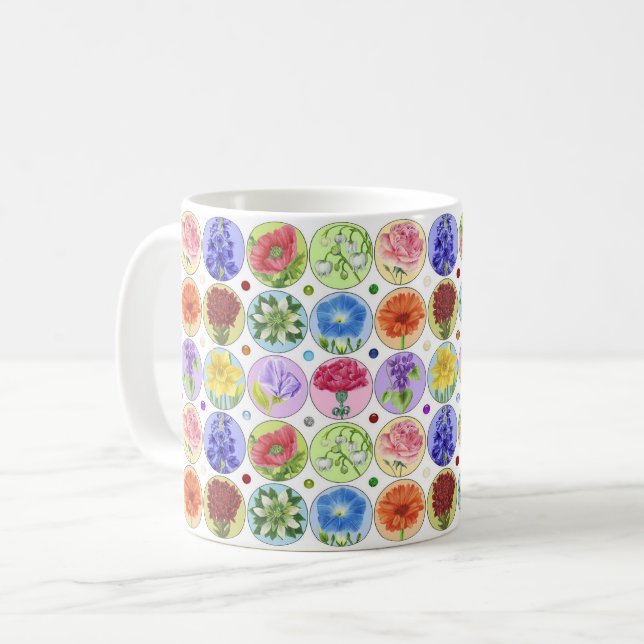 Dotty Birth Blume und Gem Classic Tasse (Vorderseite Links)