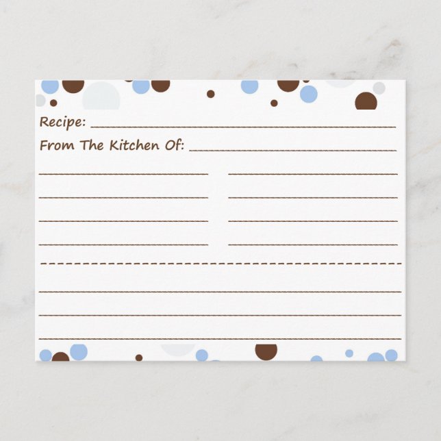 Dotty Blank Recipe Cards Postkarte (Vorderseite)