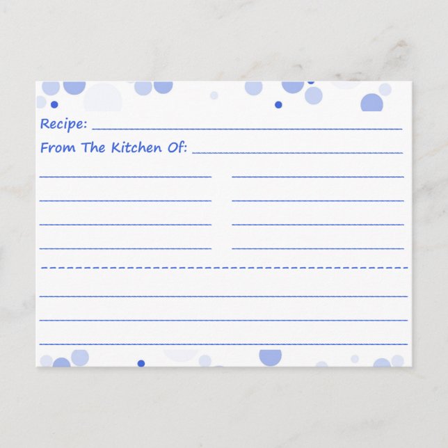Dotty Blank Recipe Cards Postkarte (Vorderseite)