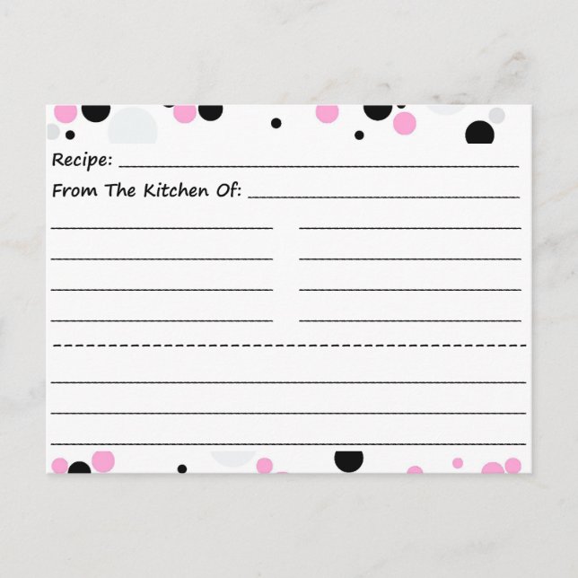 Dotty Blank Recipe Cards Postkarte (Vorderseite)