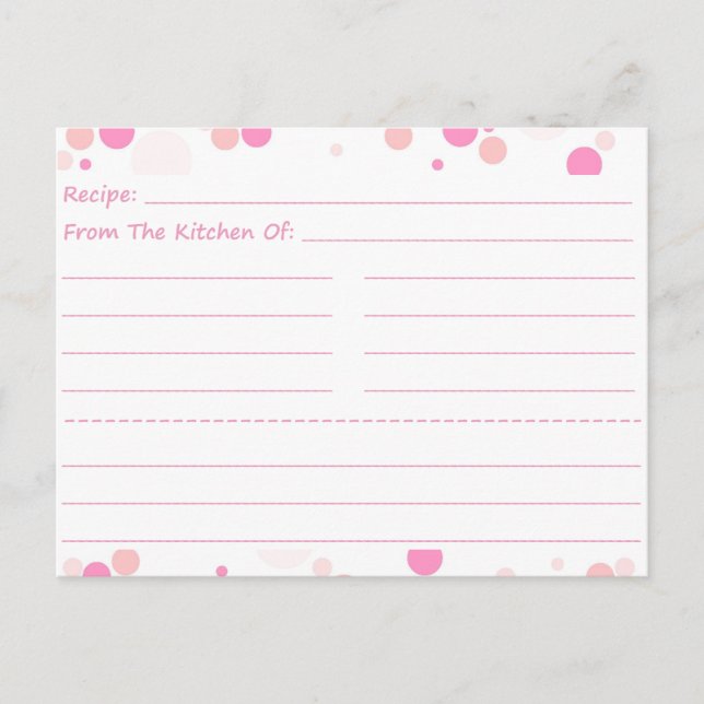 Dotty Blank Recipe Cards Postkarte (Vorderseite)