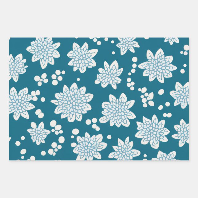 Dotty Blooms Geschenkpapier Set (Vorderseite)