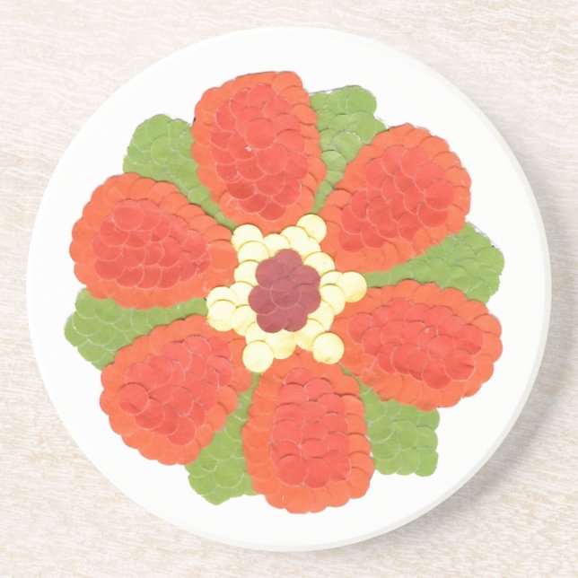 Dotty Blume Sandstone Untersetzer (Vorne)