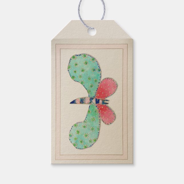 Dotty Butterfly-Geschenk-Tag Geschenkanhänger (Vorderseite)