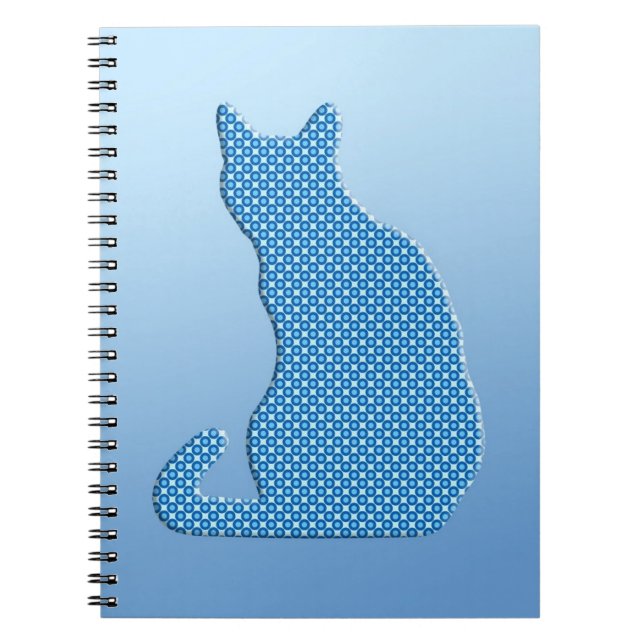 Dotty Cat - Blautöne Notizblock (Vorderseite)