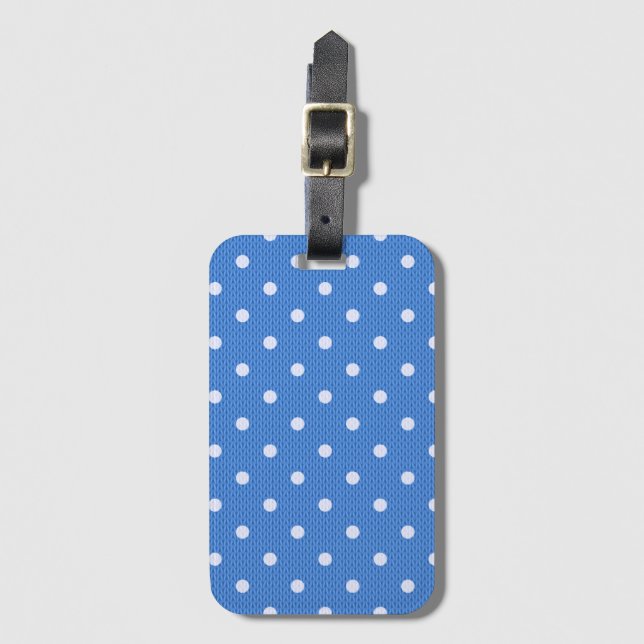 Dotty Delight Blue Gepäckanhänger (Vorderseite Vertikal)