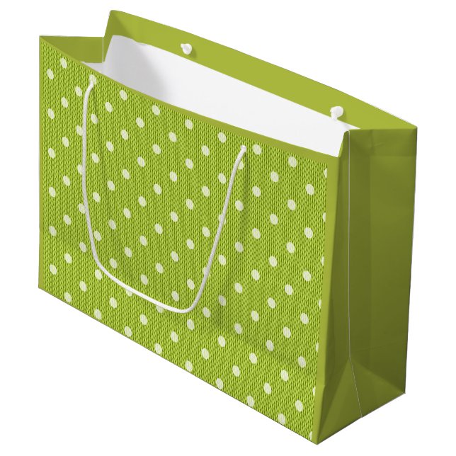 Dotty Delight Green Große Geschenktüte (Vorderseite Schrägansicht)