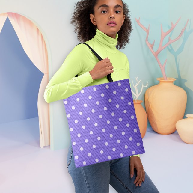 Dotty Delight Lila (A woman holds a Dot Delight Tote Bag.)