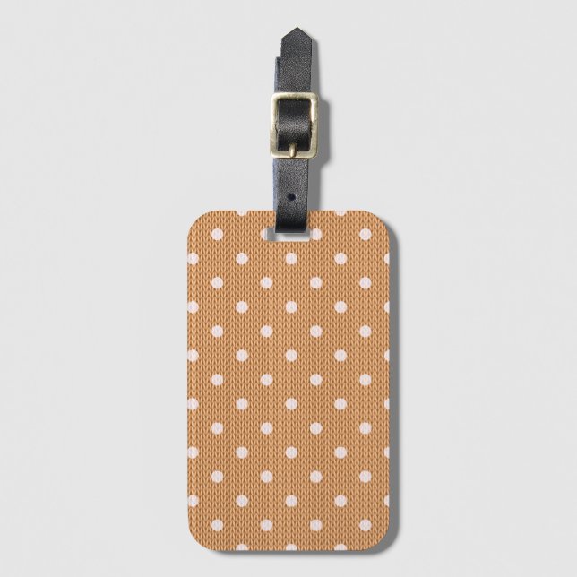 Dotty Delight Orange Gepäckanhänger (Vorderseite Vertikal)