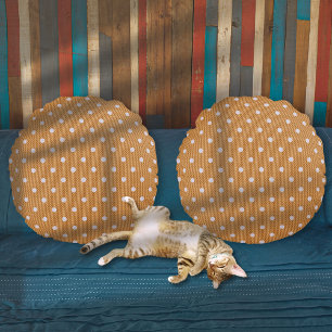 Dotty Delight Orange Rundes Kissen