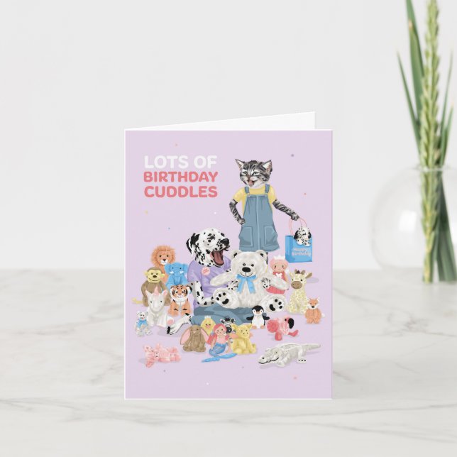 Dotty Dog Cudly Toy Birthday Cuddles Karte (Vorderseite)