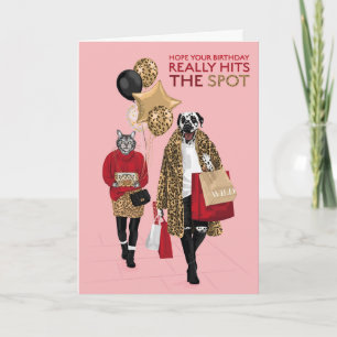 Dotty Dog Leopard Print Hit Spot Birthday Karte