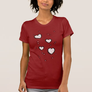 Dotty Hearts Red Ladys T - Shirt