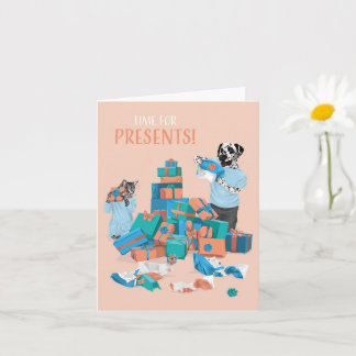 Dotty Hund und Kitty Present Mountain Geburtstag Karte