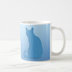 Dotty Katze - Schatten des Blaus Tasse