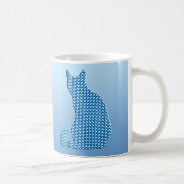 Dotty Katze - Schatten des Blaus Tasse (Rechts)