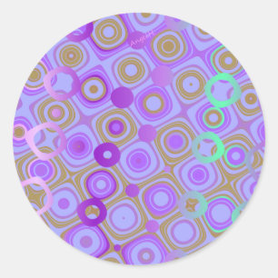Dotty Lila 1 Classic Round Sticker AH2010