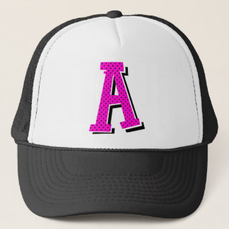Dotty Monogramed Fernlastfahrer-Hut "A" Truckerkappe