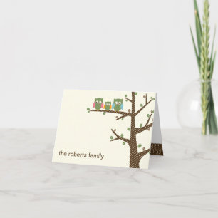 Dotty Owls Baby Danke-Karte Dankeskarte