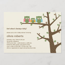 Dotty Owls Baby Shower Einladung