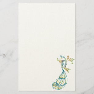 Dotty Pfau-Farbe stationär Briefpapier