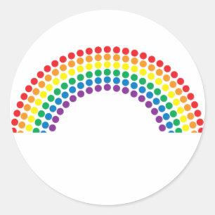 Dotty Rainbow Runder Aufkleber