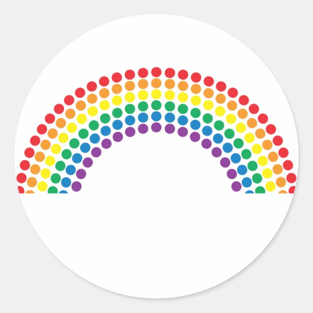 Dotty Rainbow Runder Aufkleber (Vorderseite)