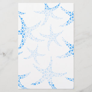 Dotty Starfish-Muster in Blauem und in weißem Briefpapier