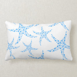 Dotty Starfish-Muster in Blauem und in weißem Lendenkissen